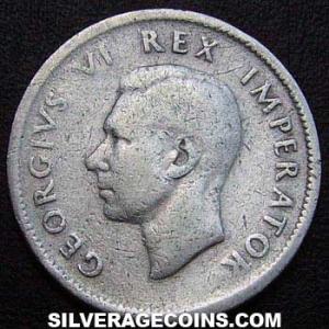 1942 George VI South African Silver Shilling (Obverse)