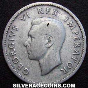 1943 George VI South African Silver Shilling (Obverse)