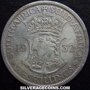 1932 George V South African Silver Two and a Half Shillings (Reverse)