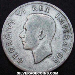 1938 George VI South African Silver Two and a Half Shillings (Obverse)