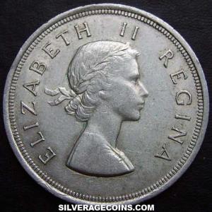1953 Elizabeth II South African Silver 5 Shillings (Obverse)