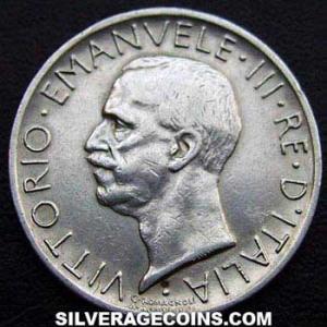 5 Liras de Plata Italianas de Victor Manuel III (*FERT*) 1929 R (Anverso)