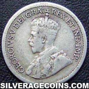 1917 George V Canadian Silver 5 cents (Obverse)