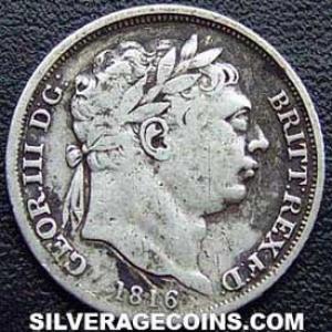 1816 George III British Silver Sixpence (Obverse)