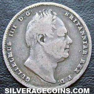 1836 William IV British Silver Sixpence (Obverse)