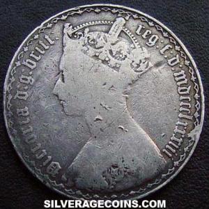 1883 Victoria British Silver "Gothic" Florin (Obverse)