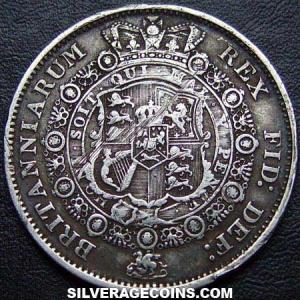 1816 George III British Silver "Bull Head" Half Crown (Reverse)