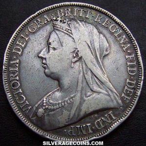 1893-LVII Victoria British Silver "Widow Head" Crown (Obverse)
