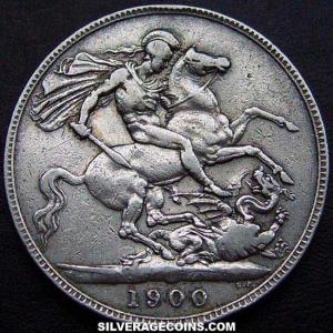 1900-LXIII Victoria British Silver "Widow Head" Crown (Reverse)