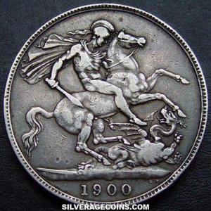 1900-LXIV Victoria British Silver "Widow Head" Crown (Reverse)