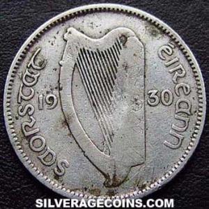 1930 Irish Silver Shilling (Obverse)