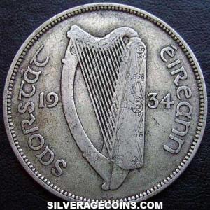 1934 Irish Silver Half Crown (Obverse)