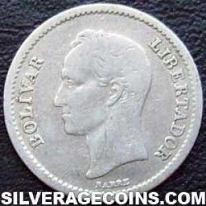 1944 (p) Venezuelan Silver 25 Centimos (Reverse)