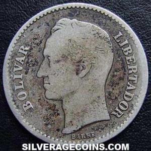 1935 (p) Venezuelan Silver Bolivar (Reverse)