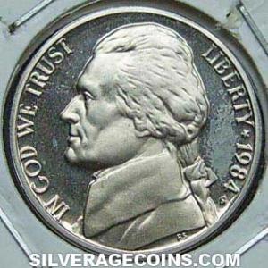 1984 S United States "Jefferson Nickel" 5 Cents (Obverse)