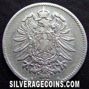 1874 G Wilhelm I German Silver Mark (Obverse)