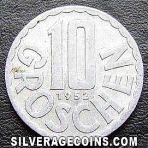 1952 Austrian 10 Groschen (Reverse)