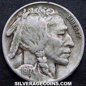 1917 United States "Buffalo Nickel" 5 Cents (Obverse)