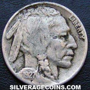 1927 United States "Buffalo Nickel" 5 Cents (Obverse)