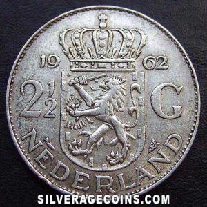 1962 Juliana Dutch 2 and a Half Silver Guilders (Reverse)