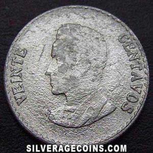 1953 B Colombian Billon 20 Centavos (Reverse)