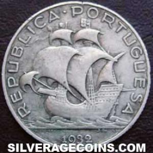 2 Escudos y Medio de Plata Portugueses 1932 (Anverso)