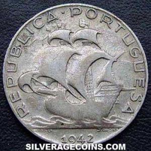1942 Portuguese Silver 2 and a Half Escudos (Obverse)