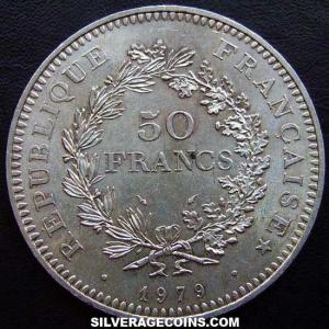 1979 French Silver 50 New Francs (Hercules) (Obverse)