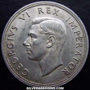 1947 George VI South African Silver 5 Shillings (Obverse)