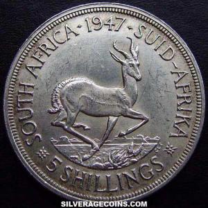 1947 George VI South African Silver 5 Shillings (Reverse)