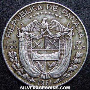 1961 Panamanian Silver Half Balboa (Obverse)