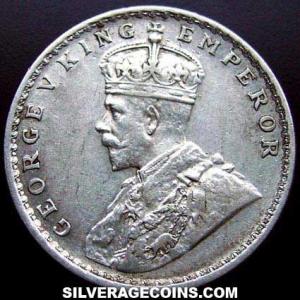 1919 (c) George V British India Silver Rupee (Obverse)