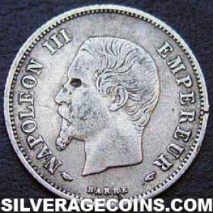 1854 A Napoleon III French Silver 20 Centimes (.900) (Obverse)