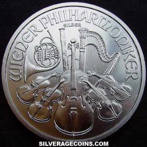 2013 Austrian 1.5 Euros 1 Ounce Silver Philharmonic (Reverse)