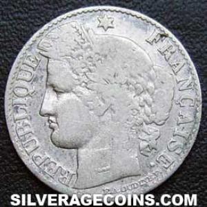 1881 A French Silver 50 Centimes (Modern Republic, Liberty Head) (Obverse)