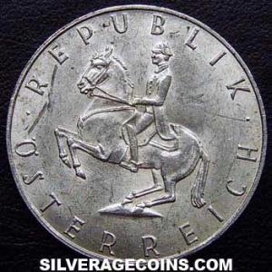 5 Chelínes de Plata Austriacos 1961 (Anverso)