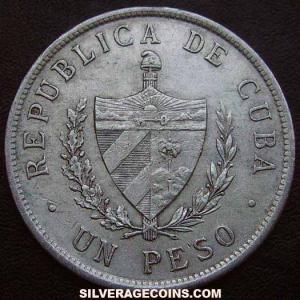 1932 Cuban Silver Peso (low relief star) (Obverse)