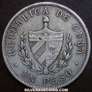 1934 Cuban Silver Peso (low relief star) (Obverse)