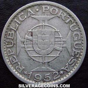 1952 Mozambican Silver 20 Escudos (Obverse)