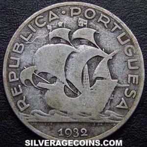 1932 Portuguese Silver 5 Escudos (Obverse)