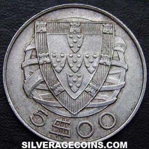 1948 Portuguese Silver 5 Escudos (Reverse)