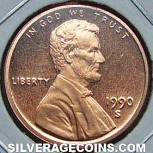 1990 S United States "Lincoln Memorial" Cent (Obverse)