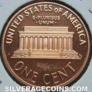 1990 S United States "Lincoln Memorial" Cent (Reverse)