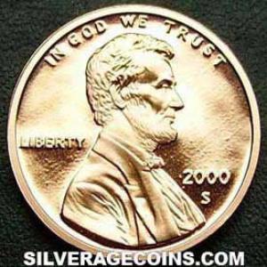 2000 S Proof United States "Lincoln Memorial" Cent (Obverse)