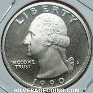 1990 S United States "Washington" Quarter Dollar (Obverse)