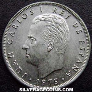 1975 (76) Juan Carlos I Spanish 25 Pesetas (Obverse)