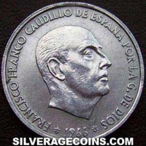 1966 (67) Franco Spanish 50 Cents (Obverse)