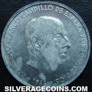 1966 (72) Franco Spanish 50 Cents (Obverse)