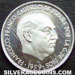 1959 Proof Franco Spanish 10 Cents (Obverse)