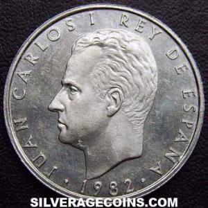 1982 Juan Carlos I Spanish 2 Pesetas (Obverse)